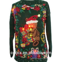 14STC8060 2016 caliente iluminado suéter de navidad con luces LED